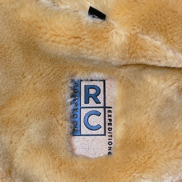 Tan Suede Leather w Faux Fur Lined Long Coat by RC Comstock Expedition - Picture 7 of 11